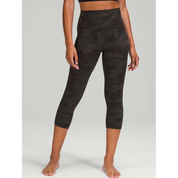 Lululemon Pants - Lululemon Align High-Rise Crop 21" Camo Dark Olive Legging Women's 14 Athleisure